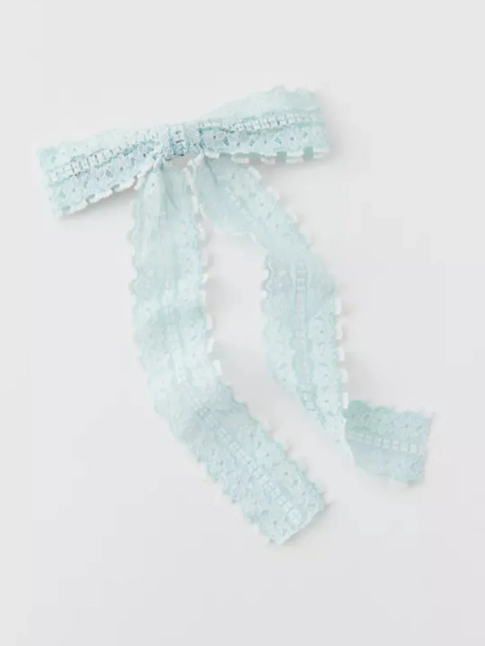 NWT Urban Outfitters Scalloped Edge Blue Floral Hair Bow Barrette